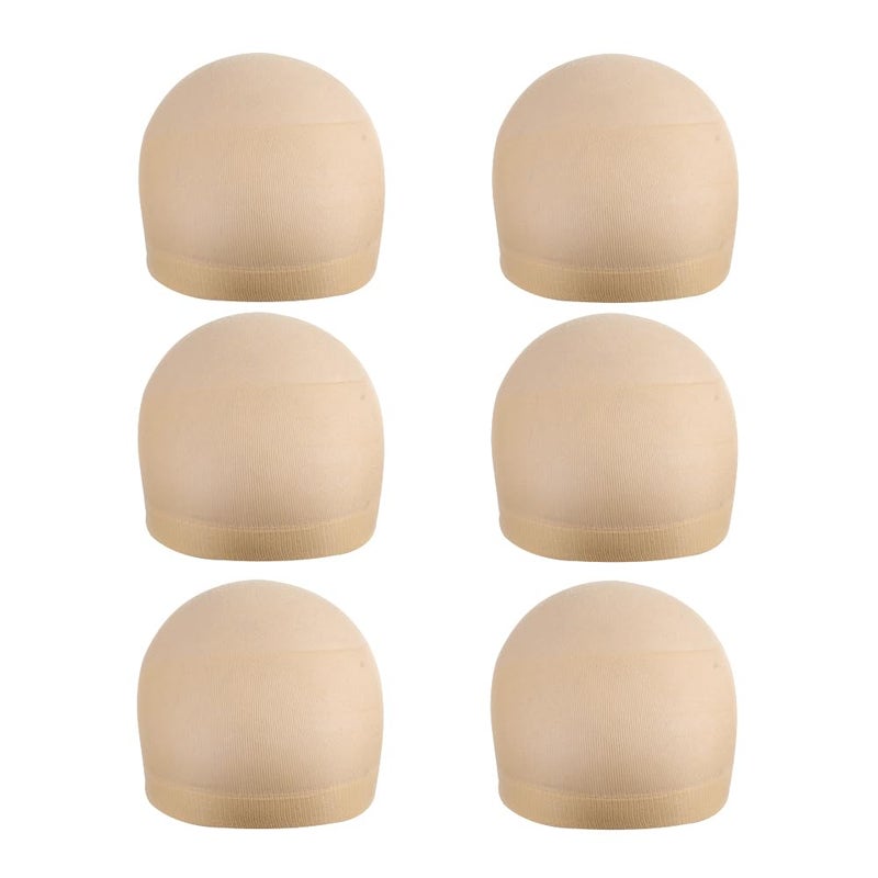 YANTAISIYU 6 Pieces Stocking Wig Caps for Lace Front Wigs Nylon Mesh Wig Cap for Women (Beige) - Image 1